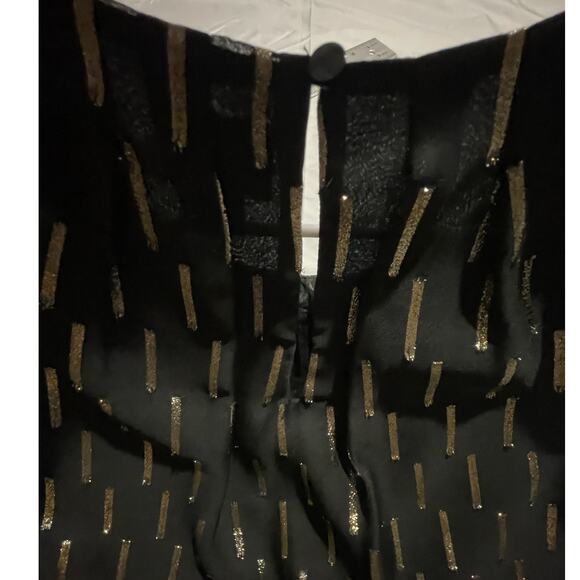 Worthington Women's M Blouse Black with Gold Metallic Corpcore Careerwear - EUC - Picture 9 of 9